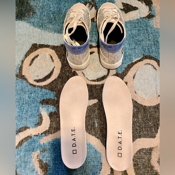 EUC Anthropologie D.A.T.E. Hill Low Sneakers in Silver Glitter. 38 EU, 7 US - Picture 10 of 12